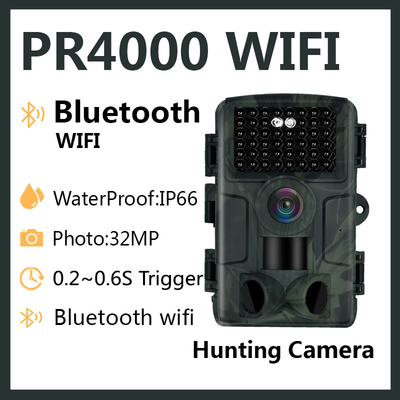 Αισθαμένος κεφάλια καμερών 32MP Bluetooth WIFI 1080p 3 κυνηγιού PR4000 WiFi